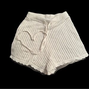 Princess Polly Crochet Knit High Waist Drawstring Shorts